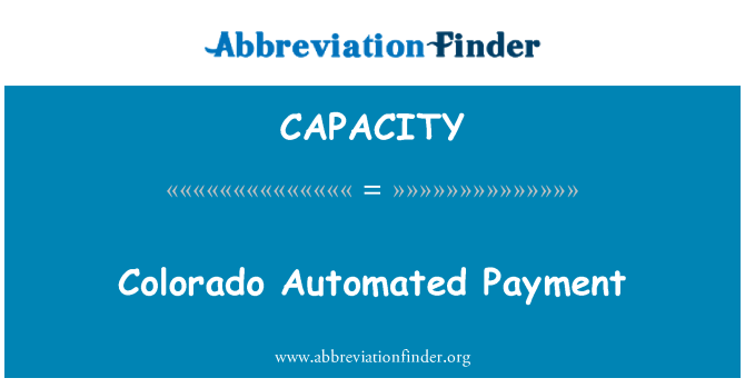 CAPACITY: Colorado Automatisé peye