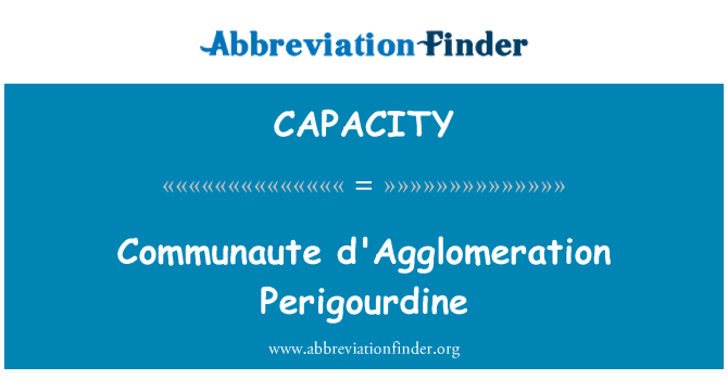 CAPACITY: Communaute d'Agglomeration Perigourdine