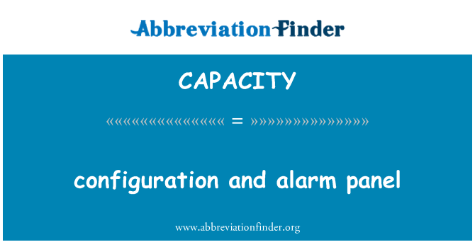 CAPACITY: configuration Et alam du