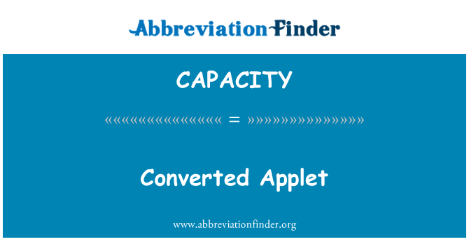 CAPACITY: Applet en
