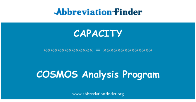 CAPACITY: Program analisis KOSMOS
