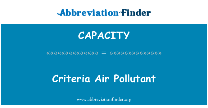 CAPACITY: Criteria Air Pollutant