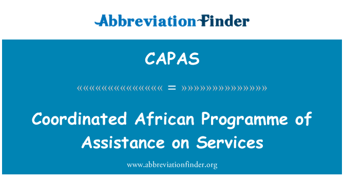 CAPAS: Programm koordinat tal-Afrika ta ' għajnuna dwar is-servizzi