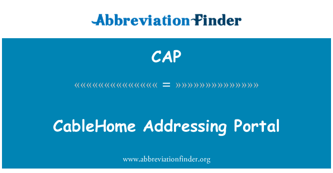 CAP: CableHome 处理门户网站