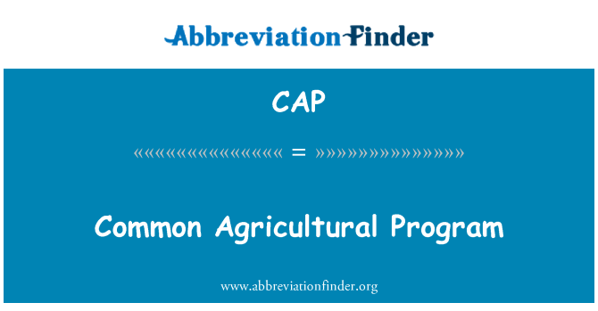 CAP: Umum Program pertanian