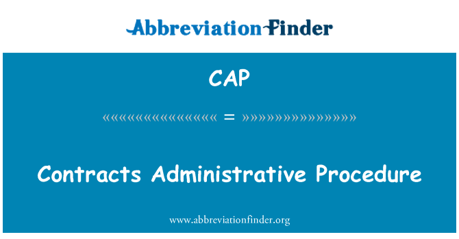 CAP: Administrativní postup smluv