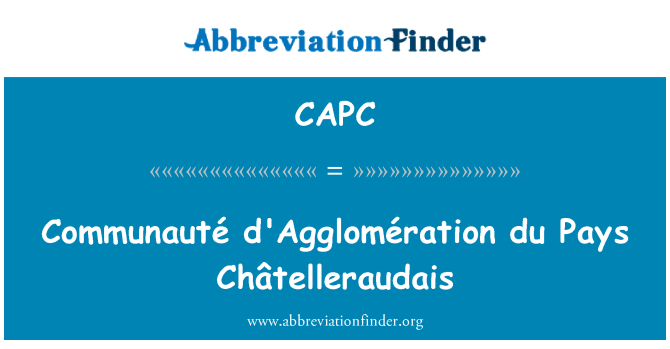 CAPC: Африканское d'Agglomération du платит Châtelleraudais