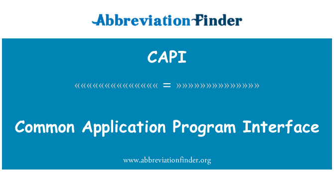 CAPI: Common Application Programminterface