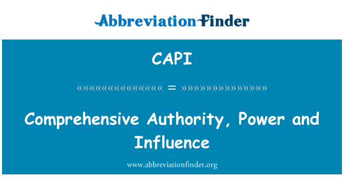 CAPI: Comprehensive Authority, Power and Influence