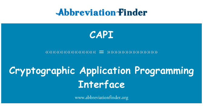 CAPI: 加密應用程式開發介面