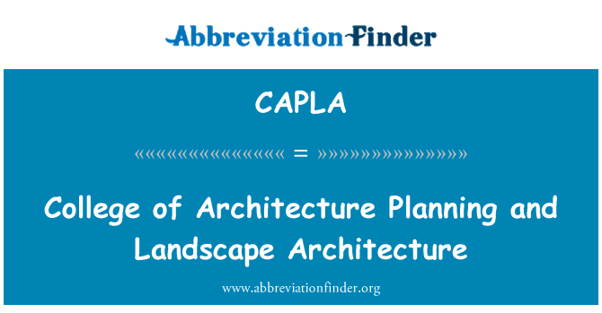 CAPLA: Kolèj Achitekti Planification Et Paysage Achitekti