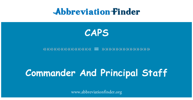 CAPS: Commander And Principal Staff