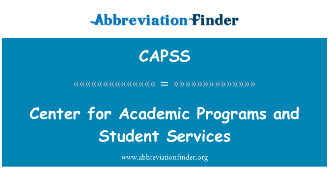 CAPSS: Center for Academic Programs and Student Services
