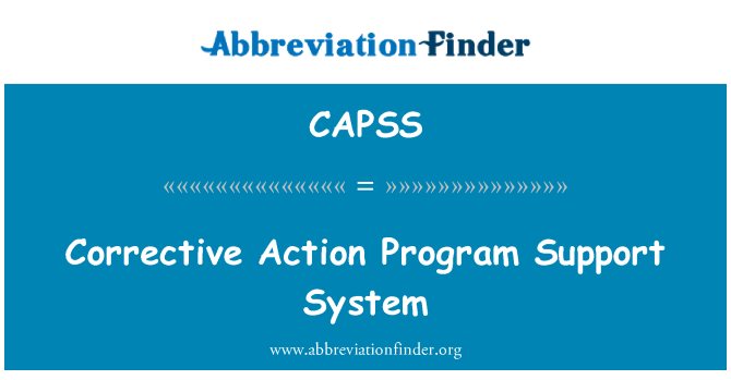 CAPSS: Sistema di supporto del programma azione correttiva