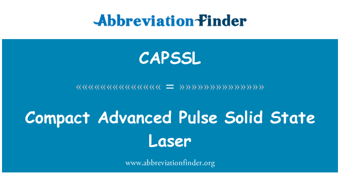 CAPSSL: Kompaktný rozšírené laserový pulz Solid State