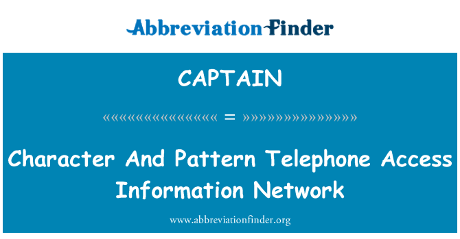 CAPTAIN: Karattru u Network informazzjoni tad-disinn tat-telefon aċċess