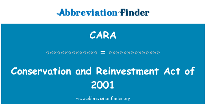 CARA: Konservazzjoni u ri-investiment ta ' l-Att ta ' l-2001