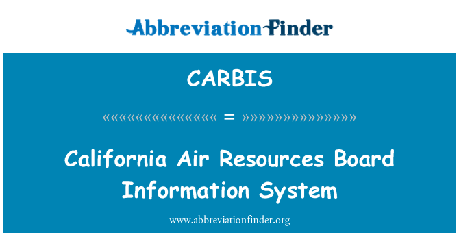 CARBIS: California aer System wybodaeth adnoddau Bwrdd