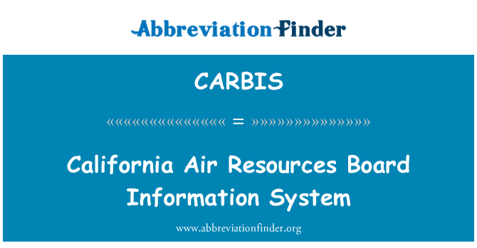 CARBIS: California arja Riżorsi Bord l-informazzjoni tas-sistema