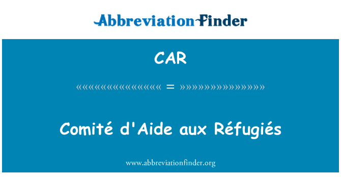 CAR: Comité d'Aide aux Réfugiés