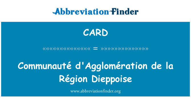 CARD: Африканское д ' Agglomération де ла Dieppoise округов