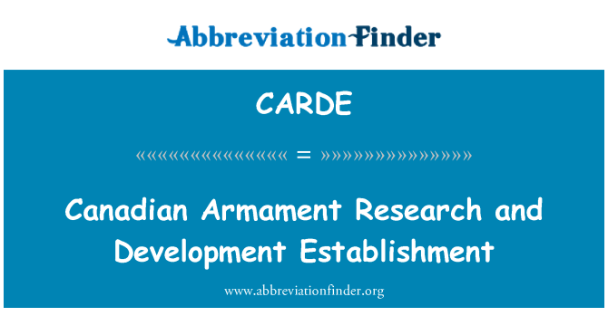 CARDE: Canadian Armament Research and Development Establishment