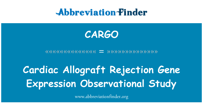 CARGO: Allograft kadyak rejeksyon Gene espresyon Observational etid