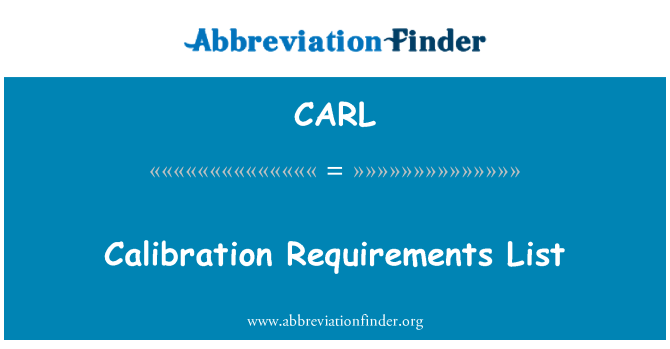 CARL: Alibrasyon kondisyon lis