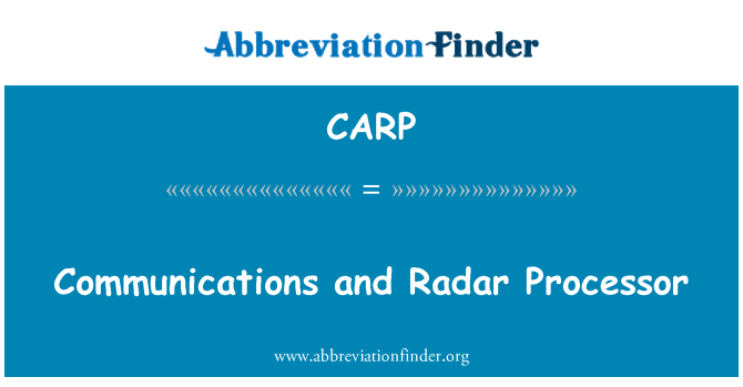 CARP: Komunikace a Radar procesor