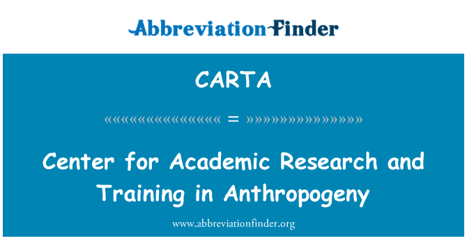 CARTA: Centar za akademska istraživanja i trening u Anthropogeny