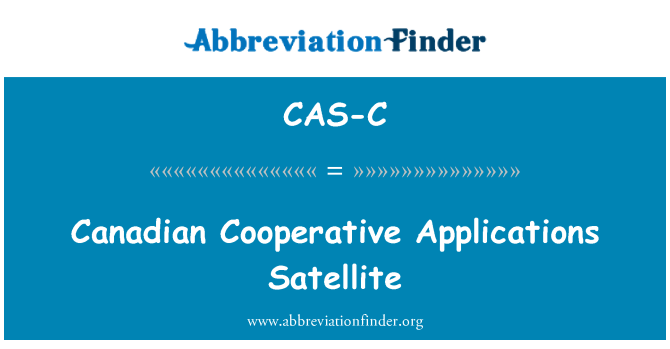 CAS-C: کینیڈین تعاون پر مبنی ایپلی کیشنز سیٹلائٹ