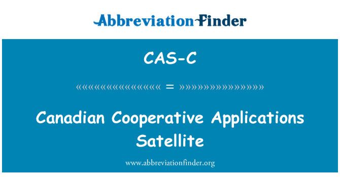 CAS-C: カナダの共同アプリケーション衛星