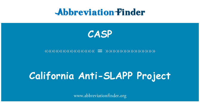 CASP: Kalifornie Anti-SLAPP projekt