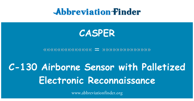 CASPER: C-130 vzduchem senzor s paletizovaného elektronický průzkum