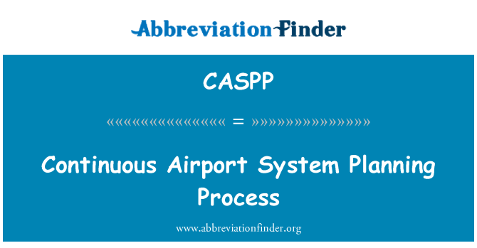 CASPP: Proceso de planificación del sistema Aeropuerto continua