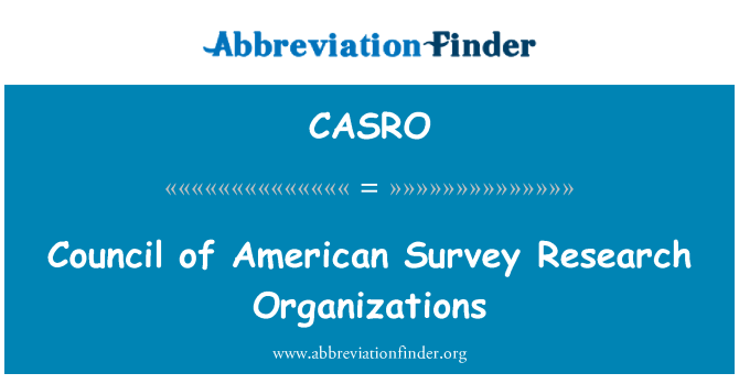 CASRO: Consiglio delle organizzazioni di ricerca di indagine americana