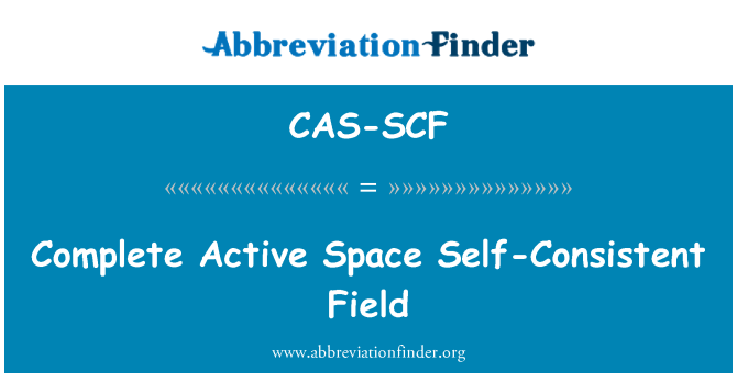 CAS-SCF: सक्रिय अंतरिक्ष आत्म-संगत फ़ील्ड पूर्ण करें