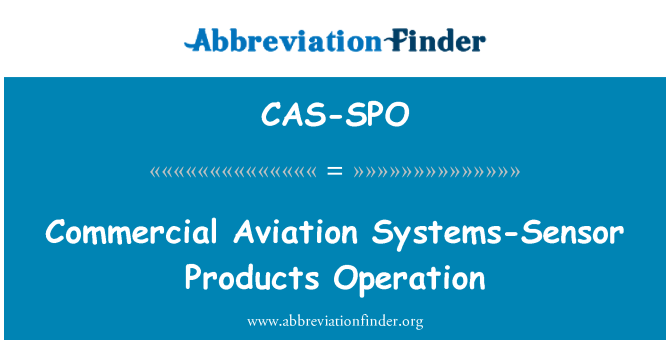 CAS-SPO: 商業航空系統感應器產品操作