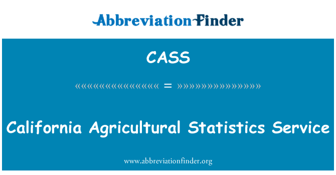 CASS: California lauksaimniecības statistikas pakalpojumu
