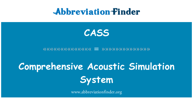 CASS: Sistèm Comprehensive Simulation Acoustique