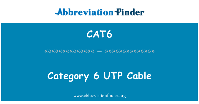 CAT6: כבל שזור קטגוריה מס ' 6