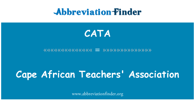 CATA: Cape African Teachers' Association