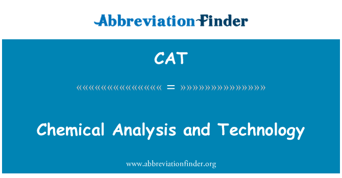 CAT: วิเคราะห์ทางเคมีและเทคโนโลยี