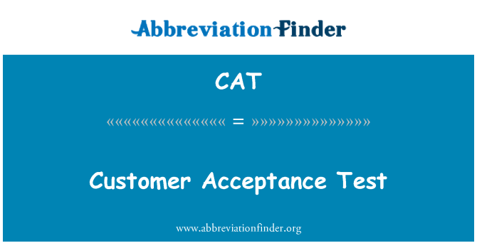 CAT: Test d'acceptation de client