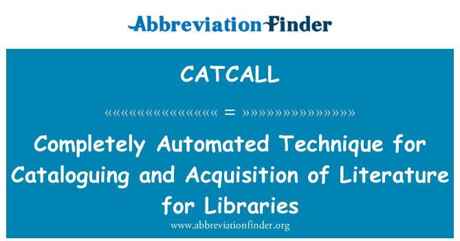CATCALL: Plně automatizované techniky pro katalogizaci a získávání literatury pro knihovny