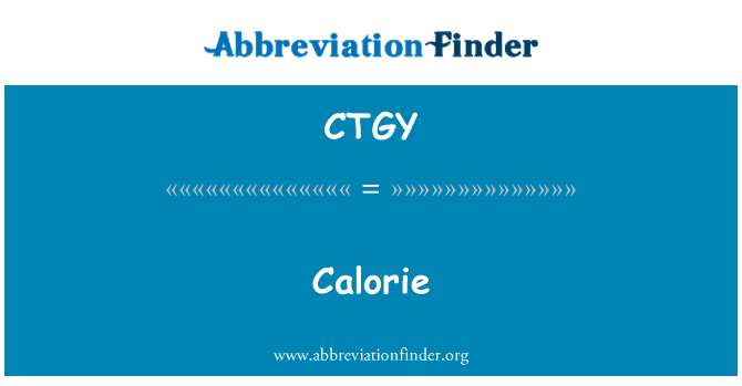 CTGY: Calorie