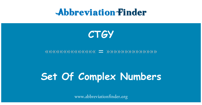 CTGY: Sada komplexních čísel