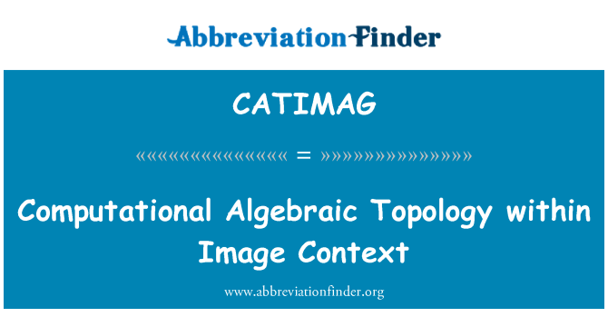 CATIMAG: โทโพโลยีทางพีชคณิตเชิงคำนวณภายในบริบทของภาพ