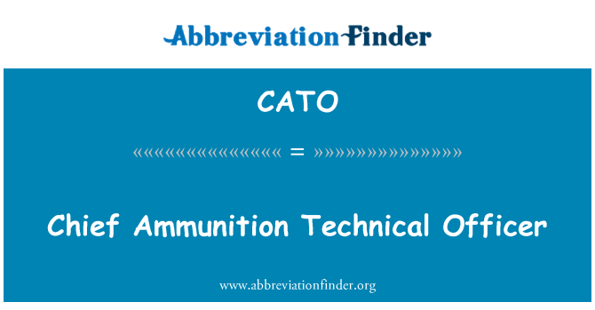 CATO: Directeur technique de munitions