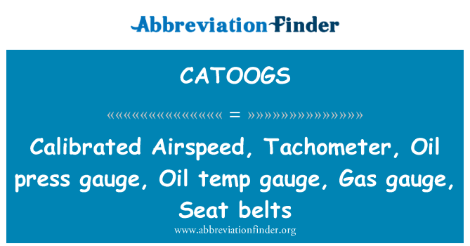 CATOOGS: 較正対気速度、タコメーター、石油プレス ゲージ、オイル温度ゲージ、ガスのゲージ、シートベルト